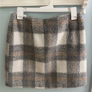 Sage the Label Plaid Wool-Blend Skirt